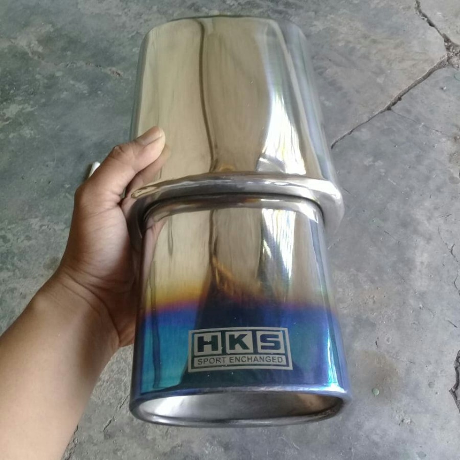 Knalpot racing mobil HKS turbo kotak biru