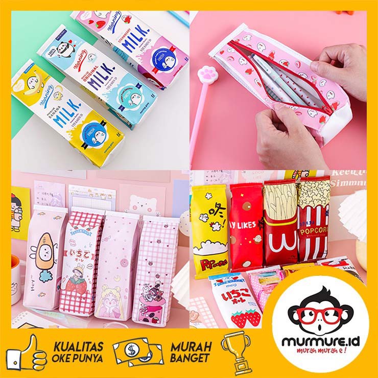 

MURMURE.ID | TEMPAT PENSIL UNIK MILK COOKIES KOTAK PENSIL BUNGKUS JAJAN CIKI SNACK PC039