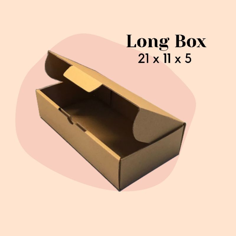 

LONG BOX // KARDUS DIE CUT KARTON COKLAT PACKAGING 21x11x5 // DUS BROWNIES // DUS COOKIES