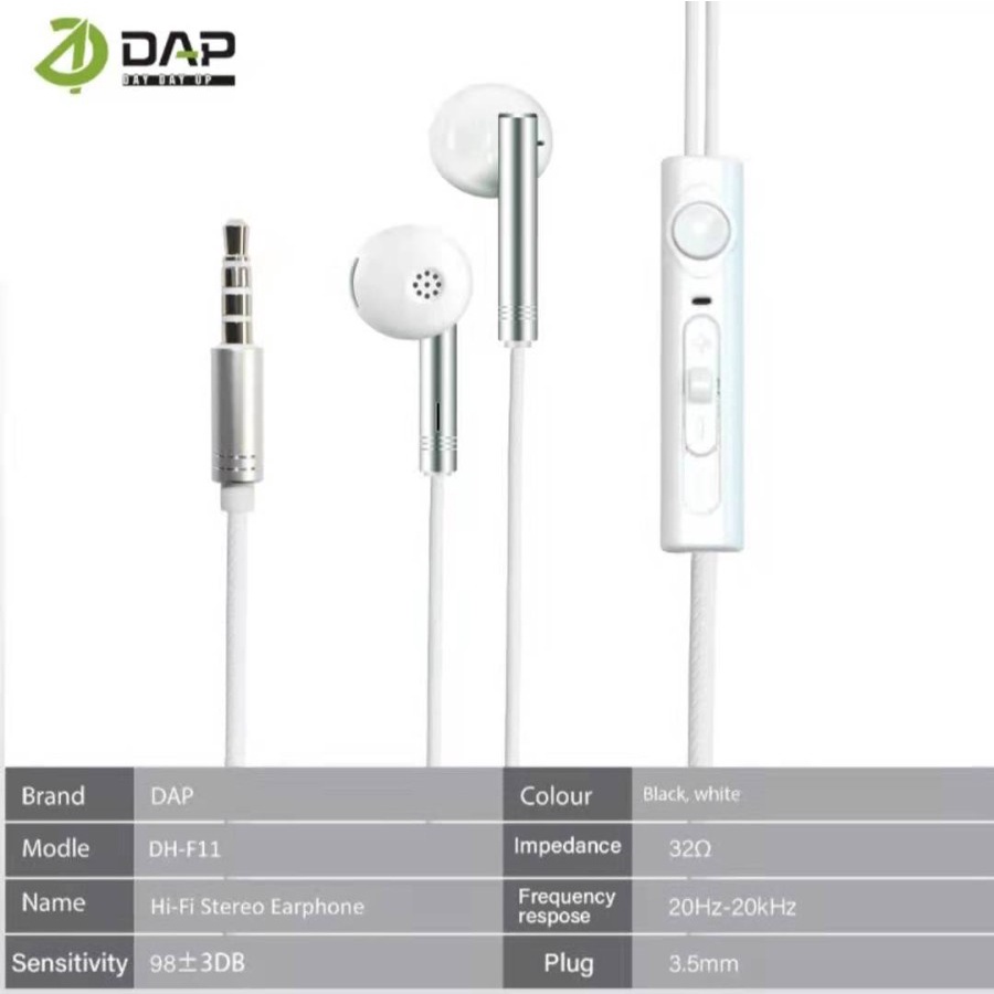 Headset With Mic DAP DH-F11 Hifi Headset Stereo Jack 3.5 120cm