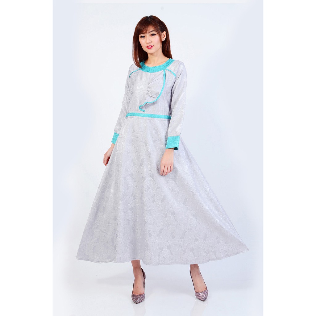 Long dress gamis maxi Premium Kombinasi lengan Panjang - XSHOP Jasmin