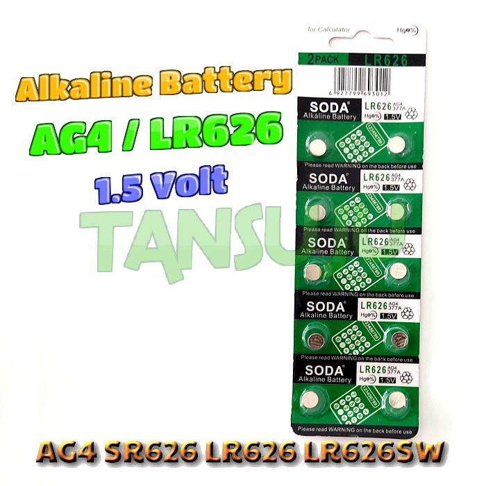 Baterai Kancing Button Battery Alkaline AG4 LR626 LR626SW SR626