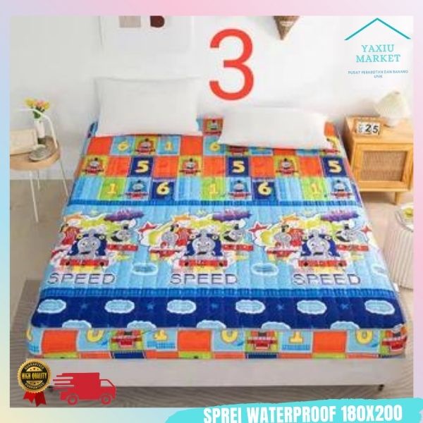 Sprei Waterproof / Sprei Protector bermotif / Sprei anti air ukuran 180x200CM SPREI WATERPROOF-THOMAS