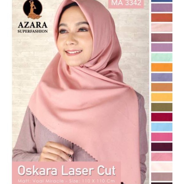 HIJAB AZARA OSKARA LASERCUT SEGI EMPAT VOAL JILBAB AZARA LASERCUT
