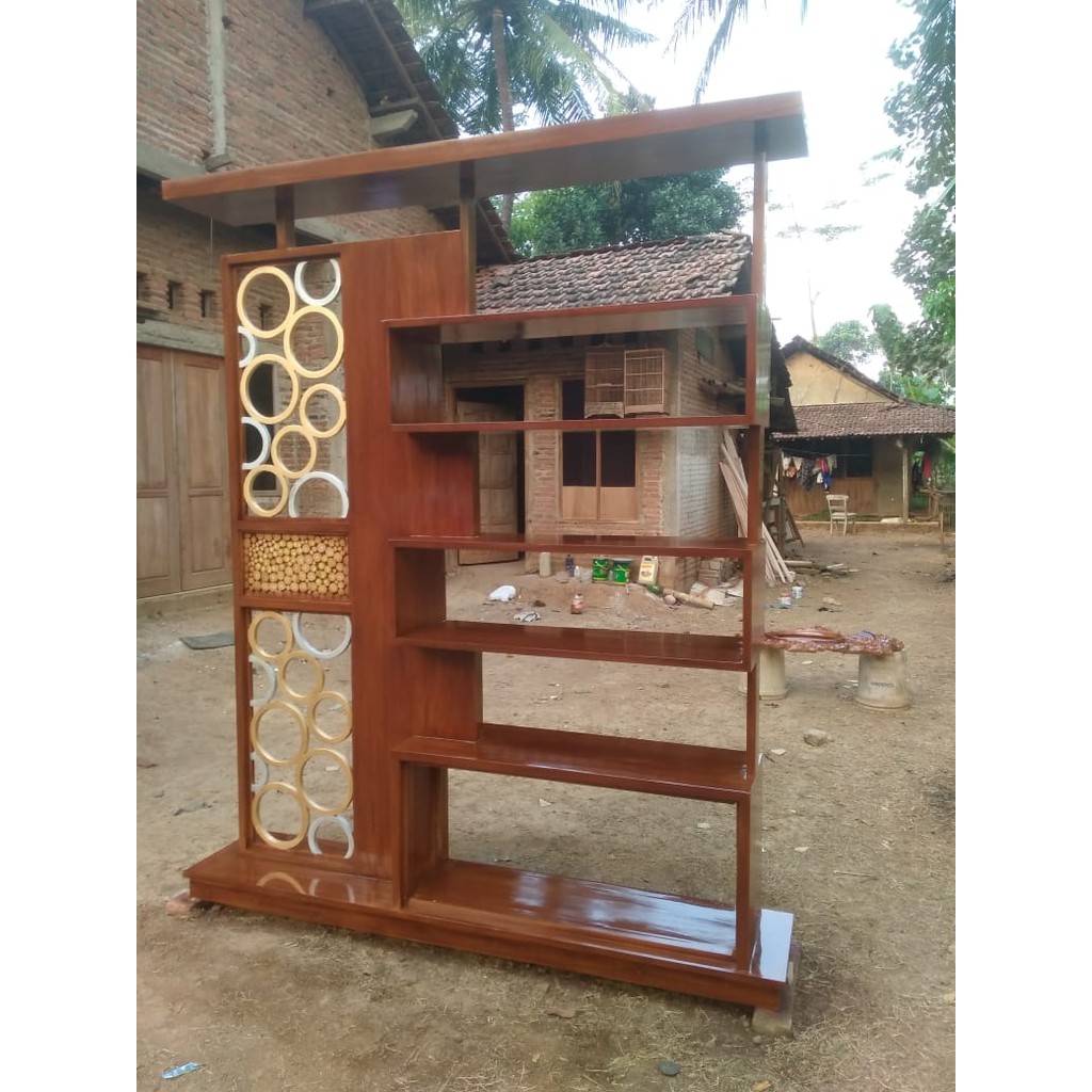 partisi ruangan kayu jati minimalis