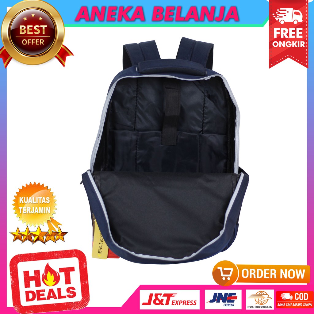 Ready Stock Backpack Pria Rexsove Navy Imitasi Hitam Casual Gaul Keren Tas Sekolah Kuliah Ekonomis