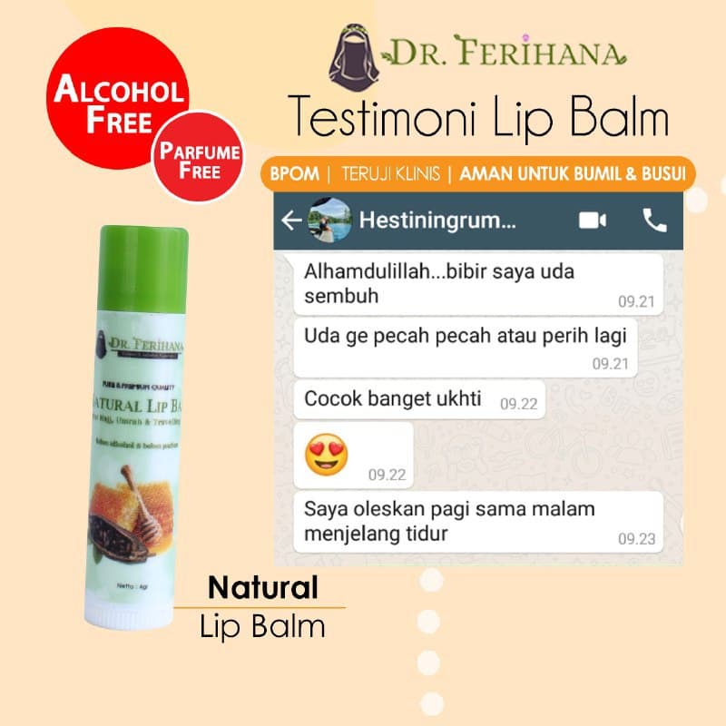 NATURAL LIP BALM FOR HAJJ, UMRAH &amp; TRAVELING DR. FERIHANA SKINCARE