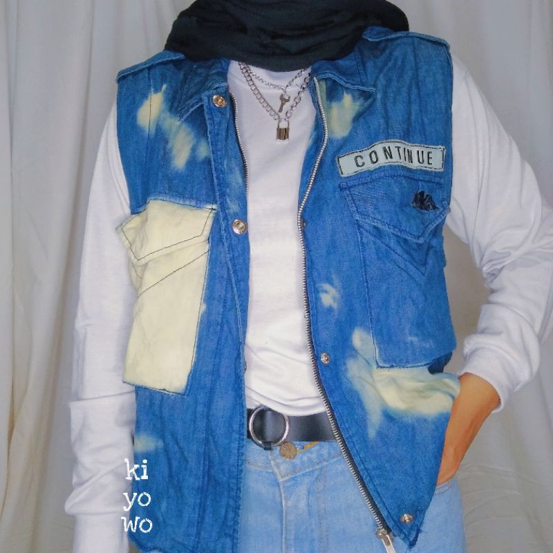 preloved vest wanita rompi pria vest rompi tie dye rompi jeans