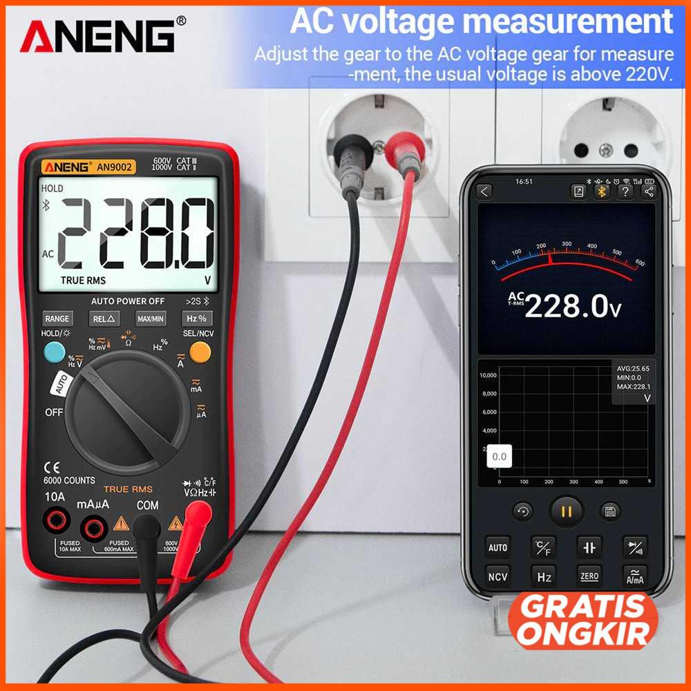 Digital Bluetooth Multimeter Voltage Tester - AN9002