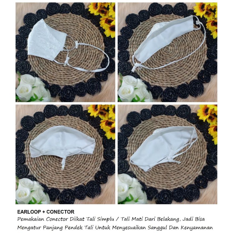 Masker Brokat Utk akad nikah pesta wedding pengantin BS REQUEST WARNA | brukat broklat bruklat tile