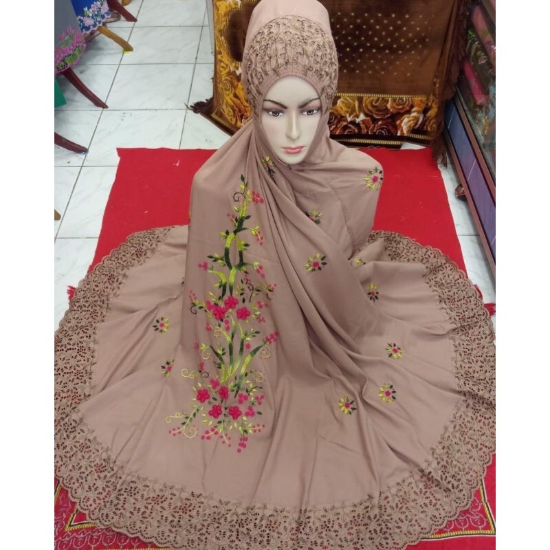 mukena khadijah sulam timbul