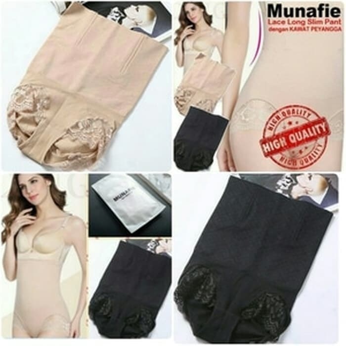 Munafie Lace Long slim pant CREAM