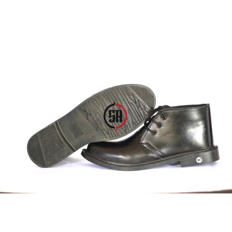 SEPATU PDH KULIT. NO.2 POLRI SATPAM ASLI SOL TNI AD