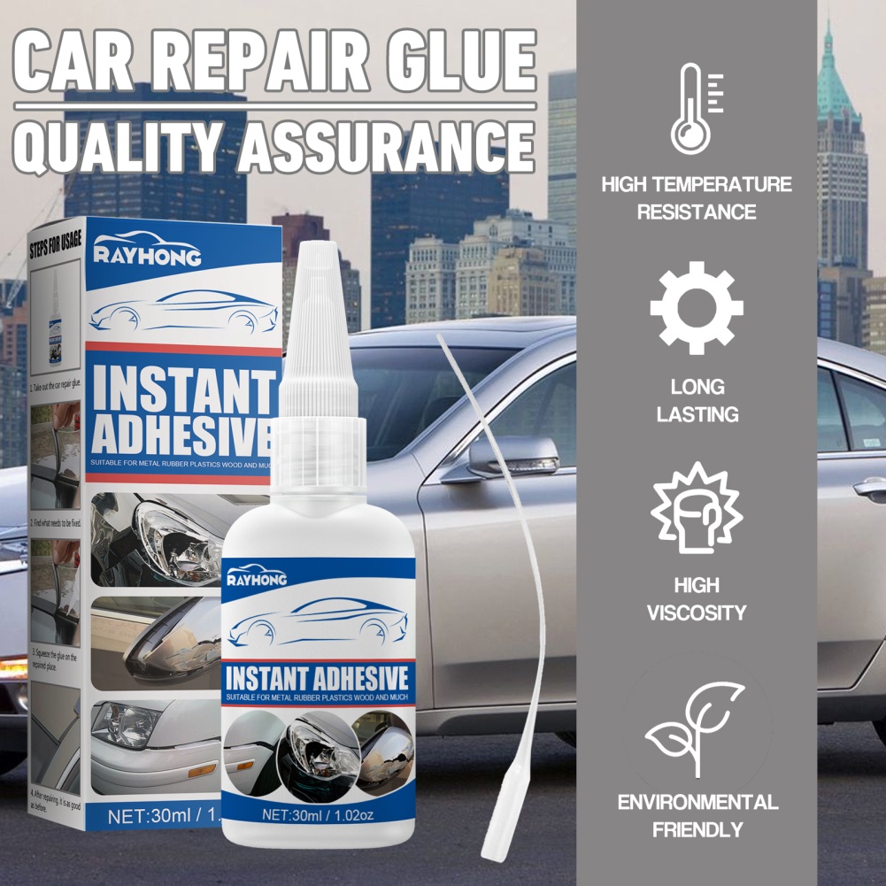 ღ 30Ml Perbaikan Lem Instan Perekat Super Sealant Viskositas Auto Window Kacamata Perbaikan Alat Kaca Depan Seal Strip Ban retak Perbaikan Aksesoris