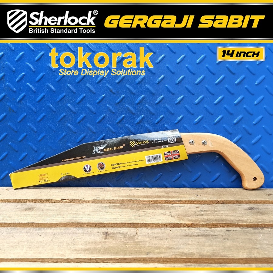 GERGAJI DAHAN KOPI LENGKUNG BAJA 14 INCH SHERLOCK GERGAJI KAYU SABIT