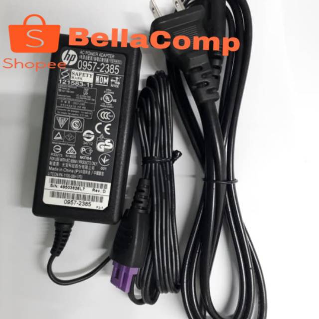 Charger printer hp 1515 1010 1510 1012/1515/1518/ 2545/ 2645 22v -455mA Original 3 PIN Ungu original