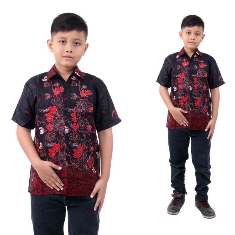 BATIK COUPLE FAMILY MOTIF BAMBU MERAH - BISA DI BELI TERPISAH