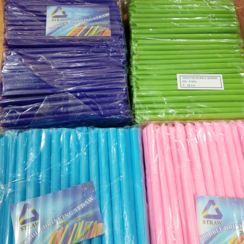 SEDOTAN POP ICE BOBA BUBBLE DRINK 9MM 12MM WARNA WARNI MINUMAN CENDOL JELLY CINCAU