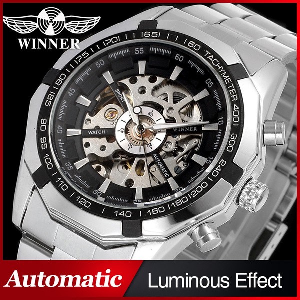 FORSINING WINNER Men Mechanical Wristwatch Dress Watch Automatic Skeleton