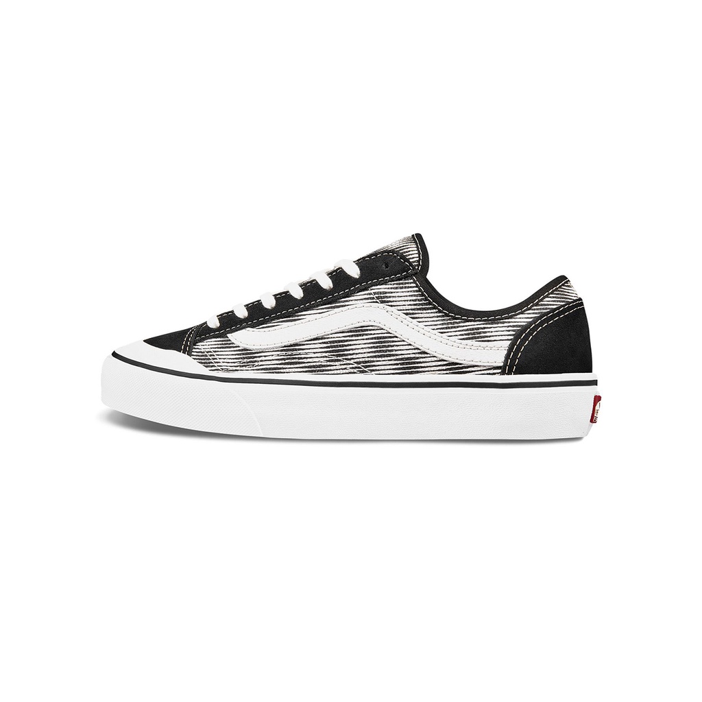 SEPATU VANS OFF THE WALL | STYLE 36 DECON SF HEMP BLUR CHECK BLACK MARSHMELLOW