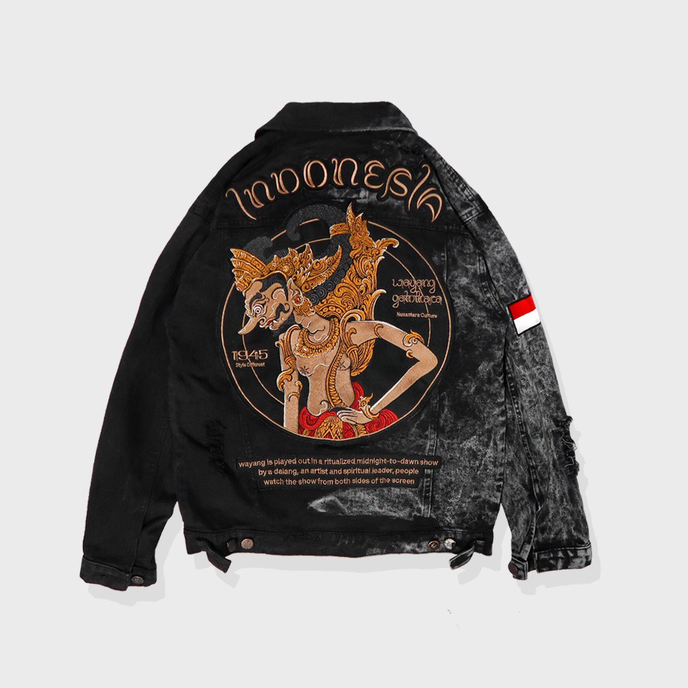 memphis origins RIPPED DENIM JACKET - WAYANG LIMITED...