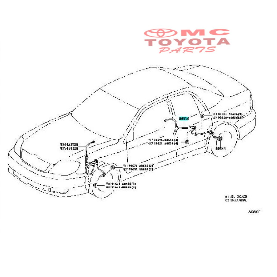 Kabel Sensor Speed Control Belakang Kiri Toyota Altis 89516-12020