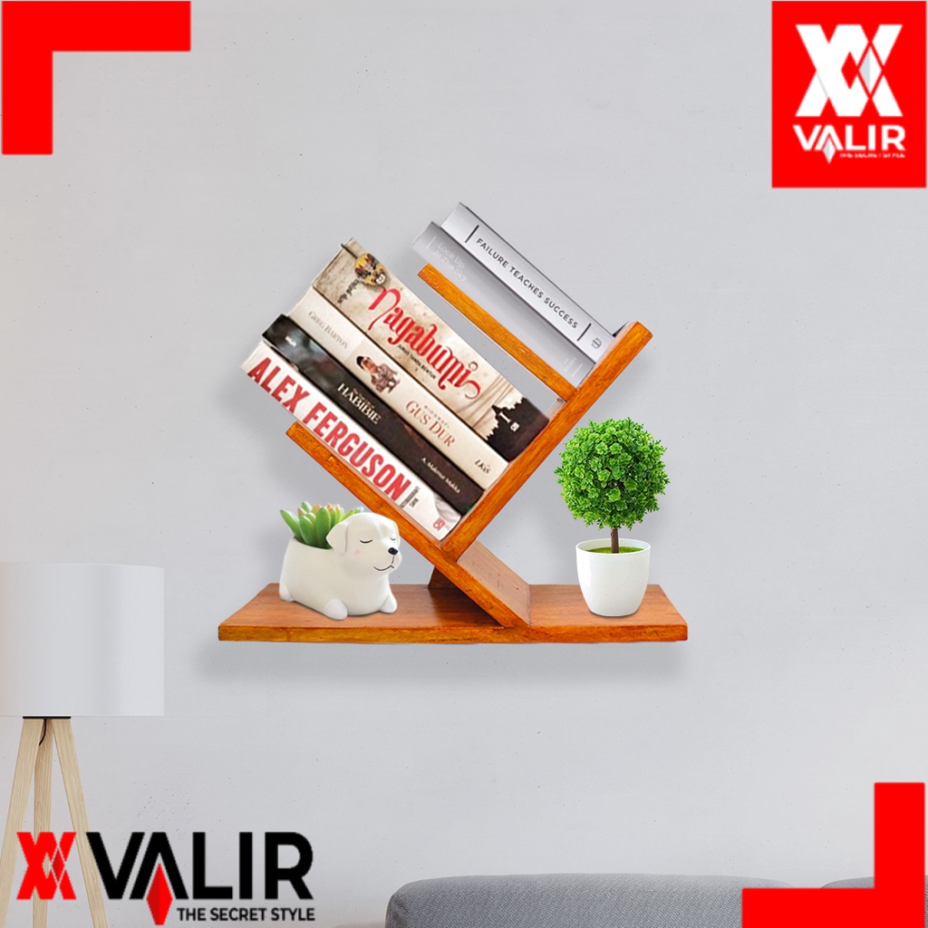 Home Decor Kayu Jati Hiasan Ruang Tamu Multifungsi - Wooden Book Stand