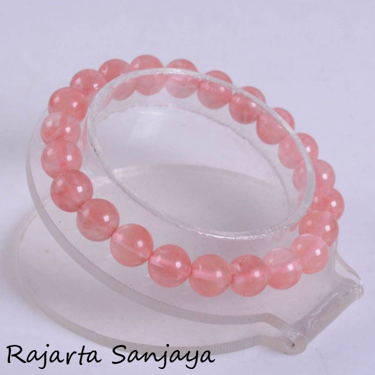 Gelang Batu Natural Cherry Quartz 8Mm