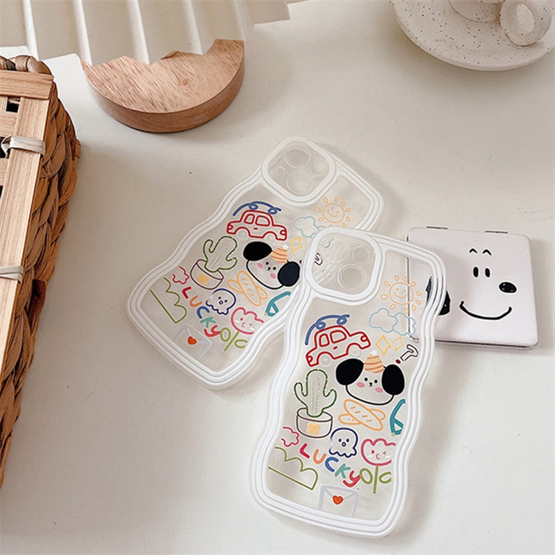 Soft Case Silikon Transparan Motif Anjing Lucu Untuk iPhone 13 12 11 Pro Max X Xr Xs Max SE 8 7 6 6s Plus