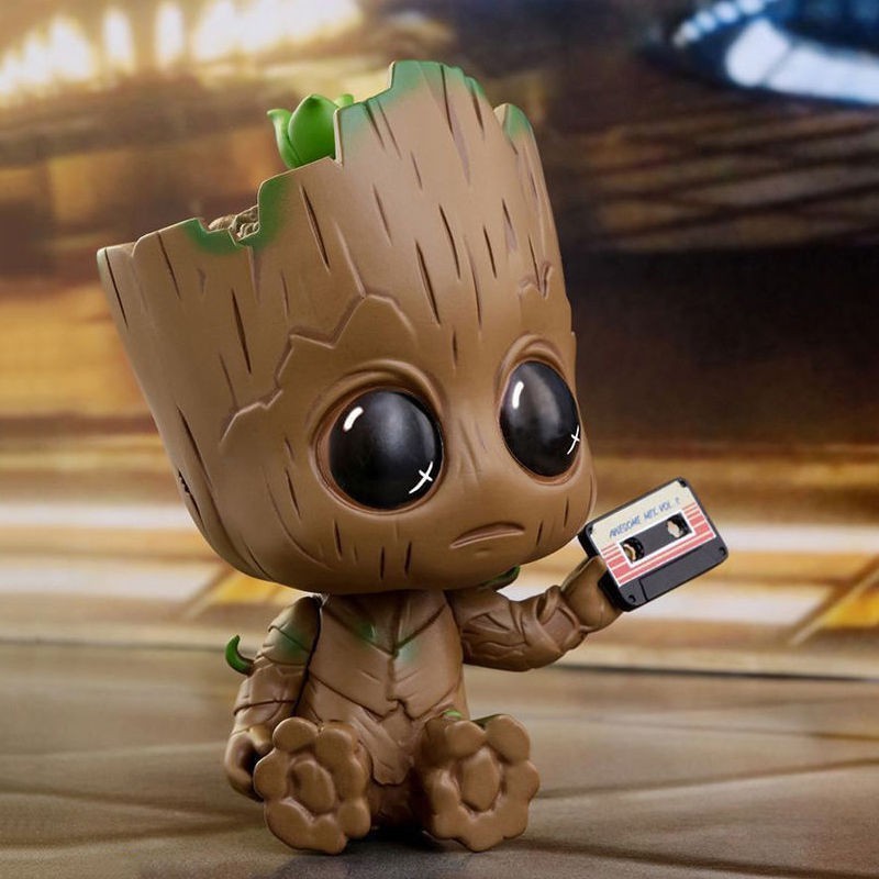 Groot Figure Pajangan Dashboard Mobil Kepala Goyang Cosbaby