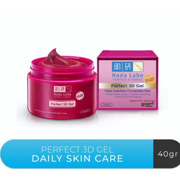 [BPOM] Hada labo Perfect 3D Gel (Total Solution Complete Gel) 40G 100%Ori Hadalabo Pelembab Wajah Mo