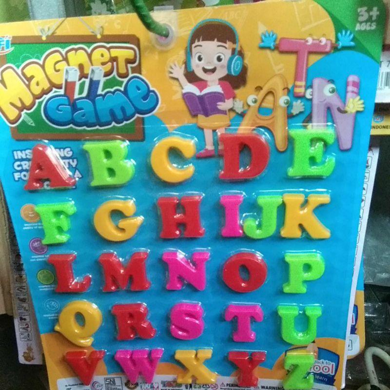 mainan huruf magnet