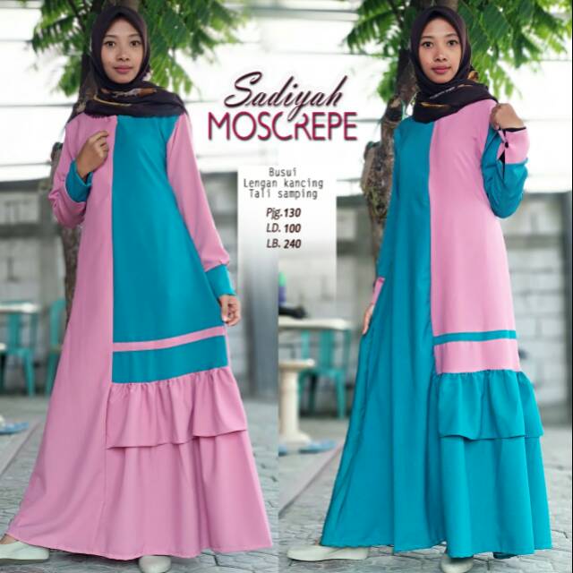 Model Gamis Moscrepe Terbaru Jilbab Satin