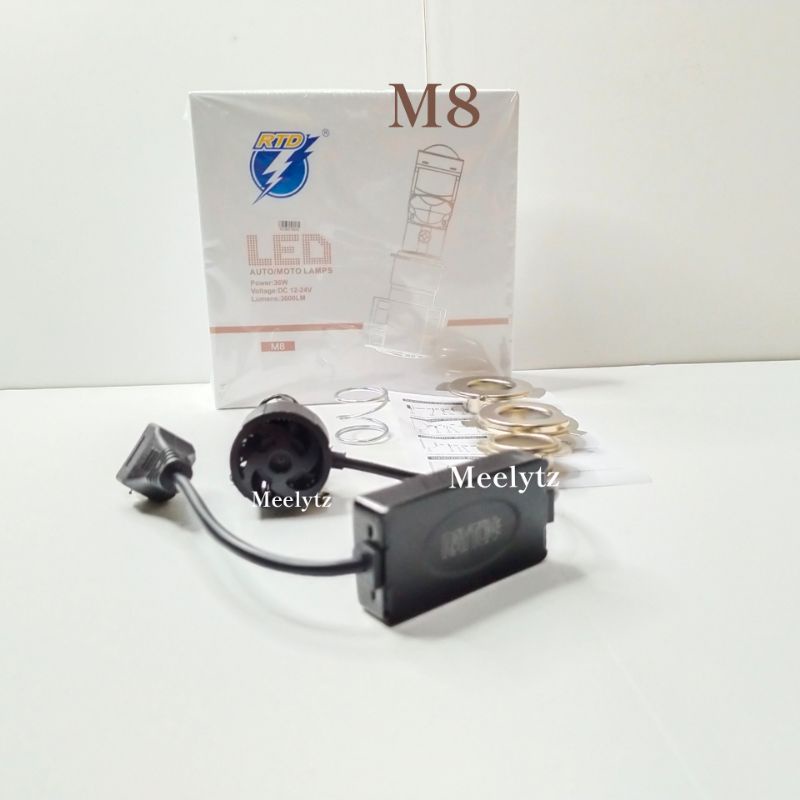 Lampu Utama Led RTD M8 Mini Projector H6 H4 HS1 cut off motor mobil