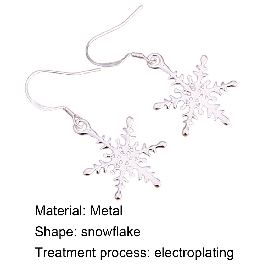 Hu Hu Hu Hu Hu Alat Bantu Pasang Kacamata♡ 1 Pasang Anting Kait Desain Snowflake Bahan 925 Silver Plated Untuk Wanita