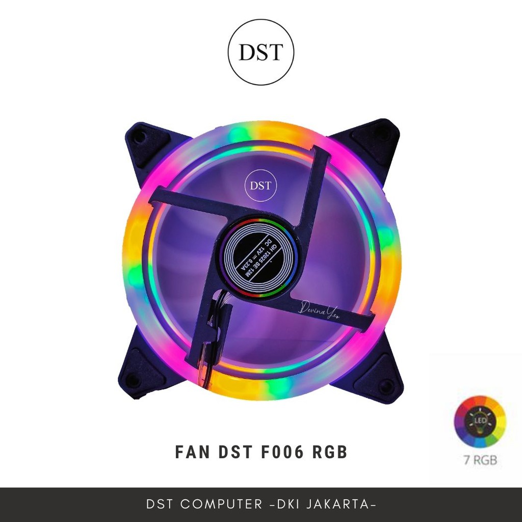 FAN CASING 12 CM F006 RGB BRAND DST TERJANGKAU UNTUK PC CASING GAMING