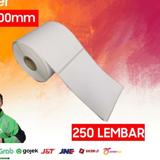 

➸ Kertas Sticker Label Bare Thermal 100 x 100 mm - ISI 250PCS 10x10cm ✻