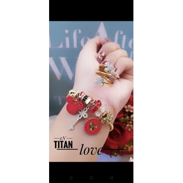 set gelang cincin titanium