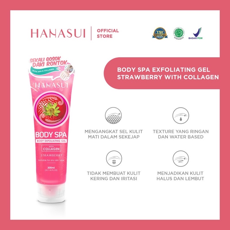 HANASUI Body Spa Exfoliating Gel Indonesia / Gentle Cleanser Power Essence Toner Serum Day Night Cream Spot Gel Lip Sleeping Cream Mud Peel Off Mask Masker Lotion Bar Soap / Men Naturgo Flawless Glow Acne Treatment Mattedorable Mineral Black Gold Paket