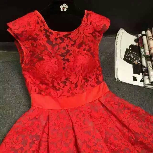 Dress brokat premium/Premium dress brocade model a line rok pendek