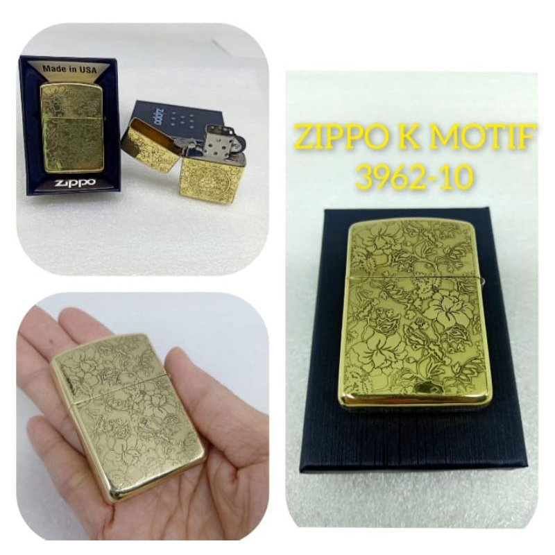 Korek Zippo Gold Motif Made in USA grade ori [Bisa COD]