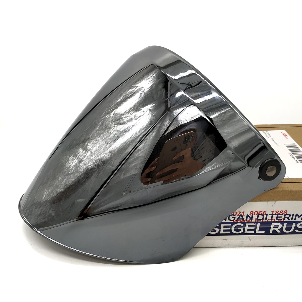 Snail Visor Retro Open Silver ( Kaca Bogo )