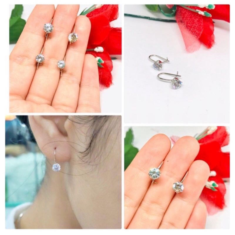 anting desi silver kait dewasa perhiasan wanita titanium silver