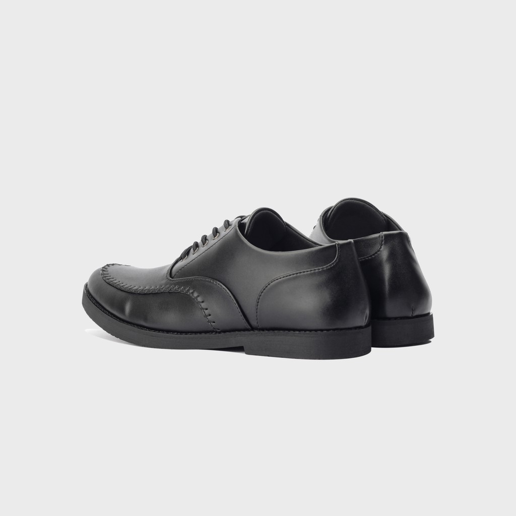 Bolton Black | Sepatu Pantofel Hitam Pria Casual Kerja Cowok Kantor Pantofel Laki | FORIND x Giant Flames