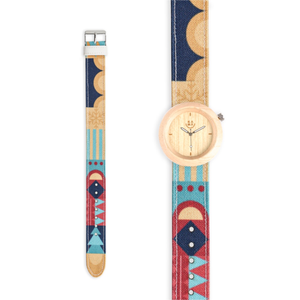 Jam Tangan Kayu Kama Watch Edisi Strap Natal 2