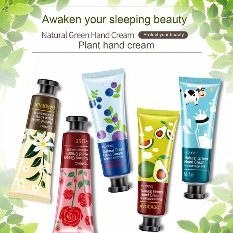 [ bisa COD ] ~ 1 pc ROREC NATURAL GREEN HAND CREAM - HAND LOTION LOVE SECRET ROREC KRIM TANGAN