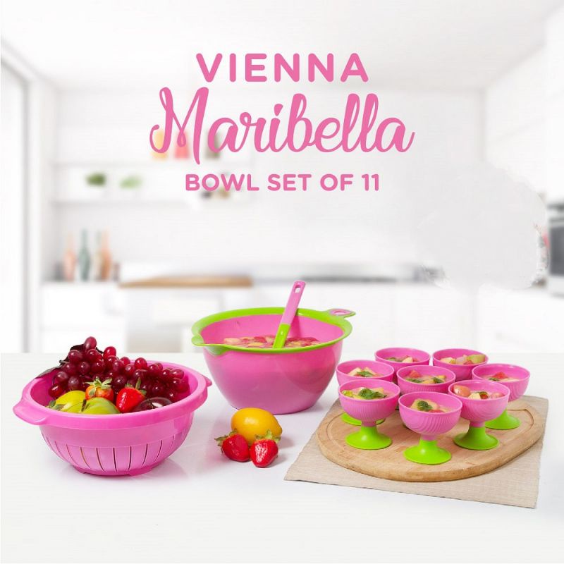 Vienna Maribella Bowl Tempat Buah Es dan Gelas set of 11
