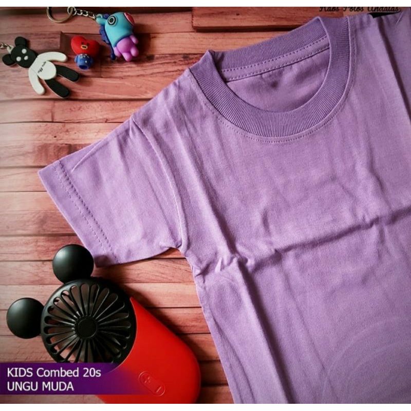 Baju kaos polos anak lengan pendek cotton ungu