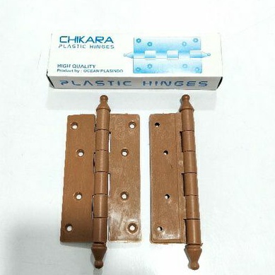 Engsel PVC Plastik Coklat / Engsel Pintu Kamar Mandi PVC (C353)