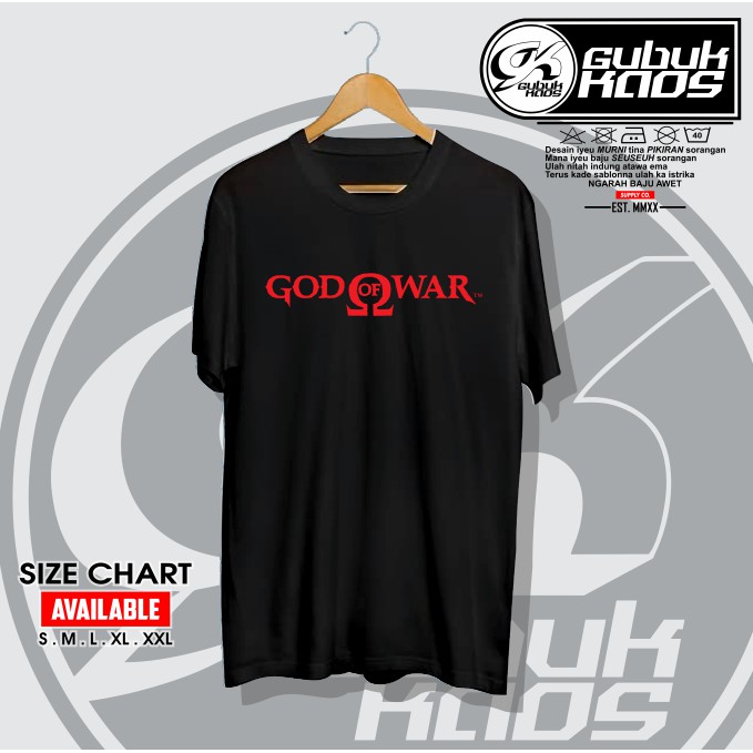 BAJU KAOS LOGO GOD OF WAR GAME PS KEREN MURAH - GUBUK KAOS